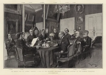 Een Beproeving voor een Auteur, een Toneelstuk voorlezen aan het onlangs afgeschafte Comite de Lecture van de Comedie Francaise